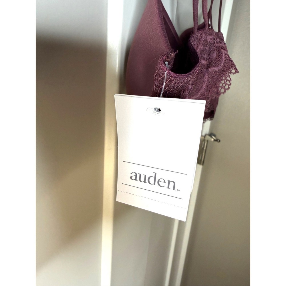 Auden NWT Burgundy Mist Lace Push Up Bra 34C Plum Purple Feminine T-Shirt - Picture 5 of 8